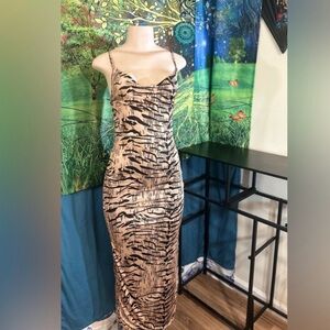 PrettyLittleThing Animal Print Midi Dress